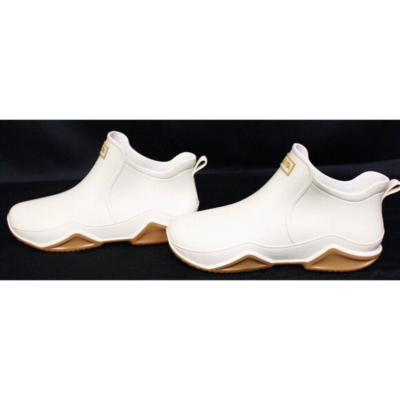 Weimuta Grey Slip On Rain Boots sz 41 Sneakers White Rubber Casual Simple Smooth - Picture 5 of 9